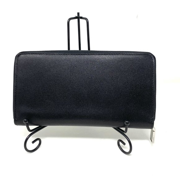 Calvin Klein Caviar Travel Zip Mens Wallet Leather Premium Black 47200017 - Picture 3 of 6